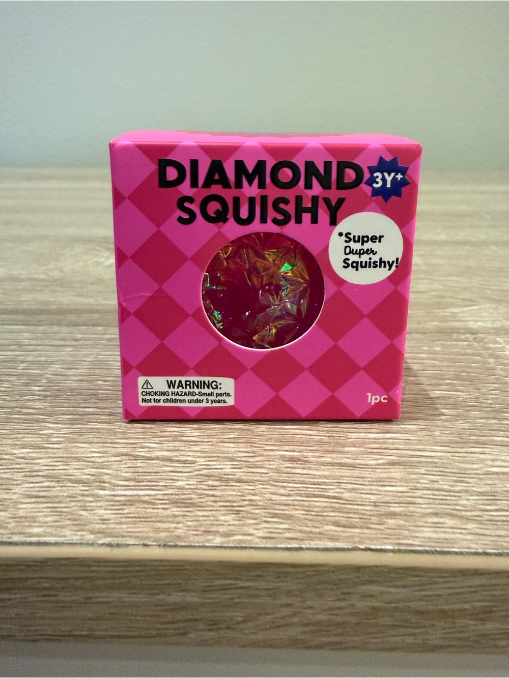 Adore Pink Diamond Squishy with Iridescent Center